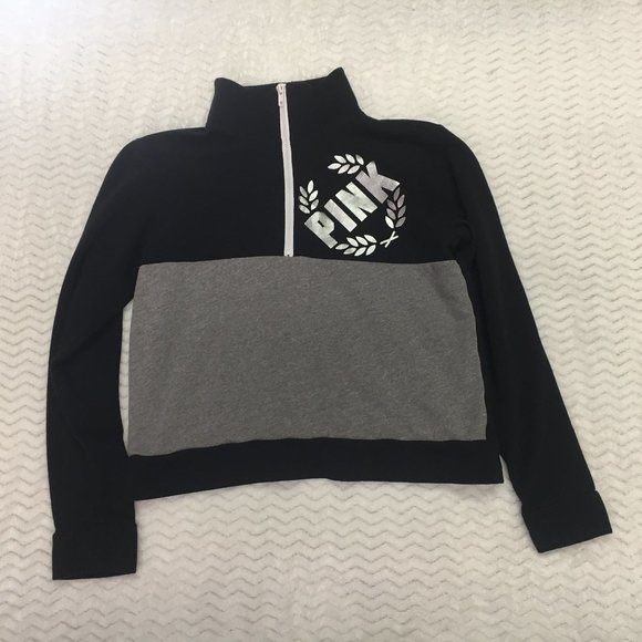 PINK Victoria's Secret Tops - PINK Victoria's Secret Half Zip Sweatshirt - Small